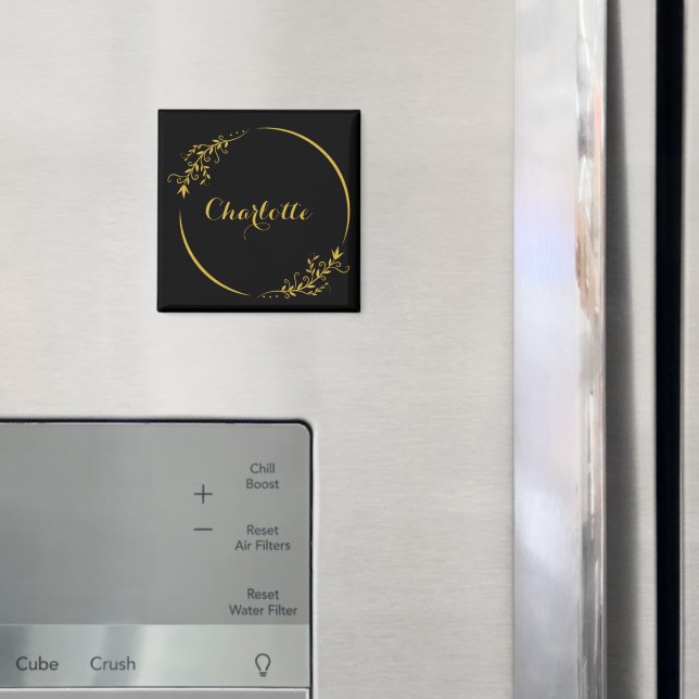 Imã Elegante Quadro com Nome Personalizado (In Situ (Fridge))