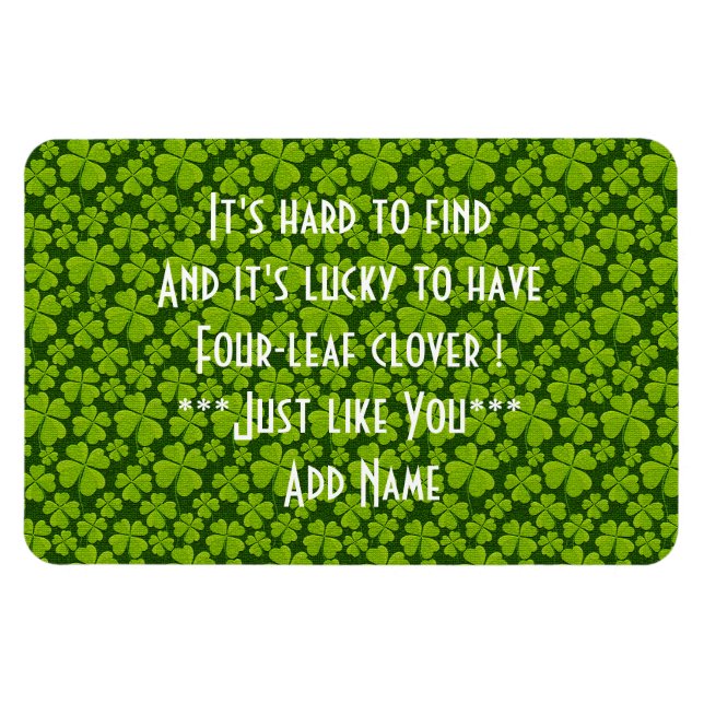 Ímã Elegante Quatro Folhas Folha Floral (Horizontal)