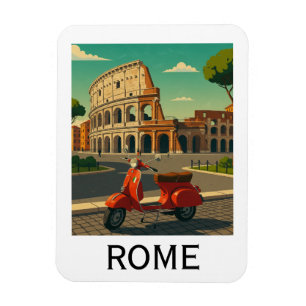 Ímã Elegante Roma Itália Coliseu Viagem Vintage