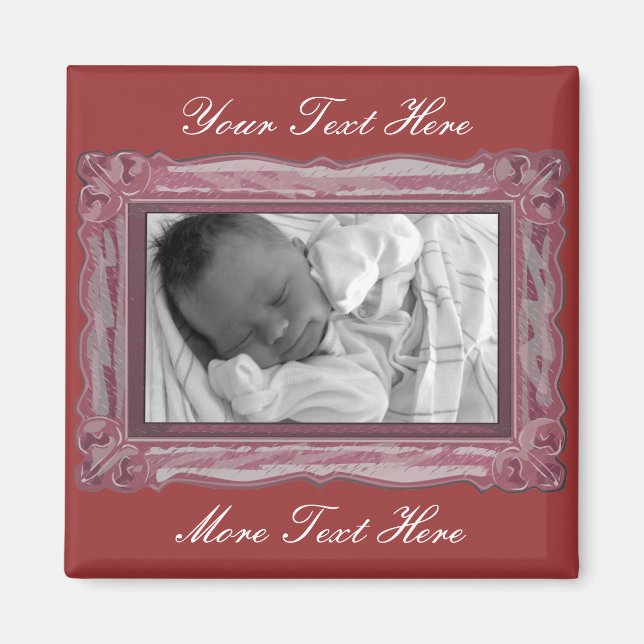 Imã Elegante Rosa Frame Magnet (Frente)