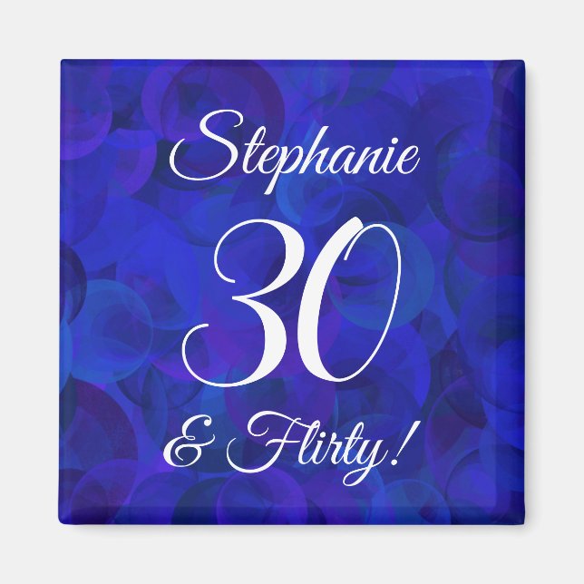 Imã Elegante Royal Blue 30 e Festa de aniversário suja (Frente)
