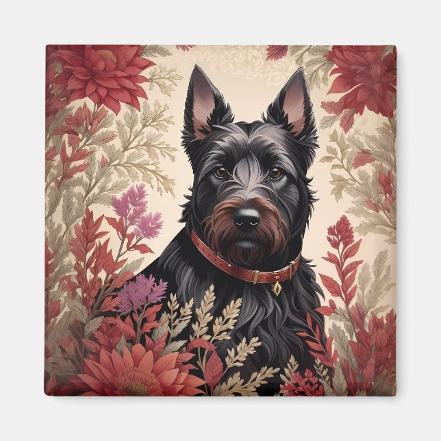 Imã Elegante Scottish Terrier Dog Portrait (Frente)