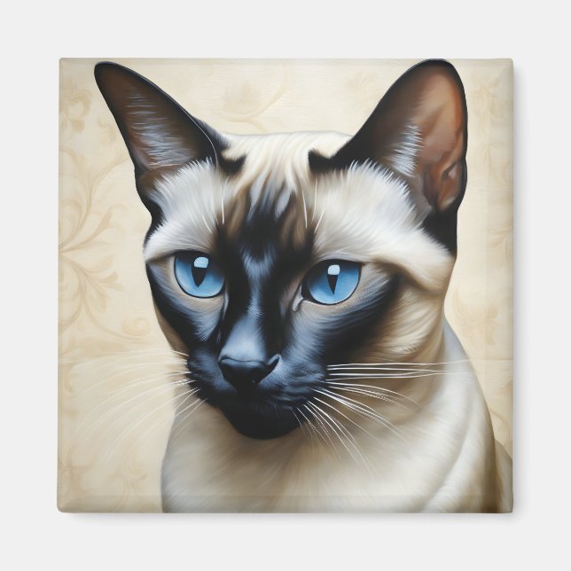 Imã Elegante Siamese Cat (Frente)