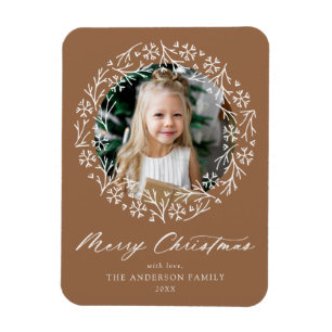 Ímã Elegante Snowflake Wreath Gingerpão Foto