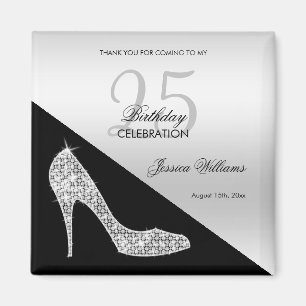 Imã Elegante Stiletto com Lantejoulas, Favor de Aniver
