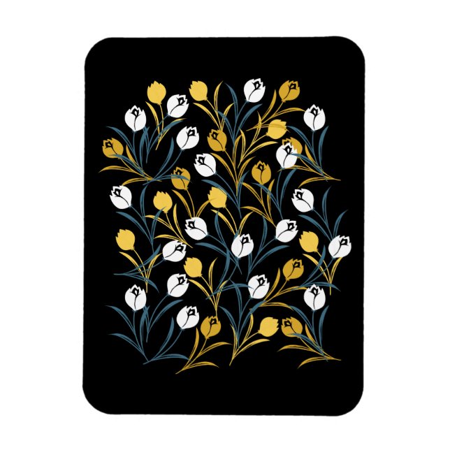 Ímã Elegante Tulip Floral (Vertical)