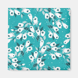 Imã Elegante Tulip Flower Pattern Botanical Art Design