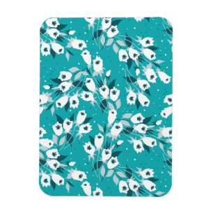 Ímã Elegante Tulip Flower Pattern Botanical Art Design