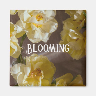 Imã Elegante tulipa amarela Arte Floral