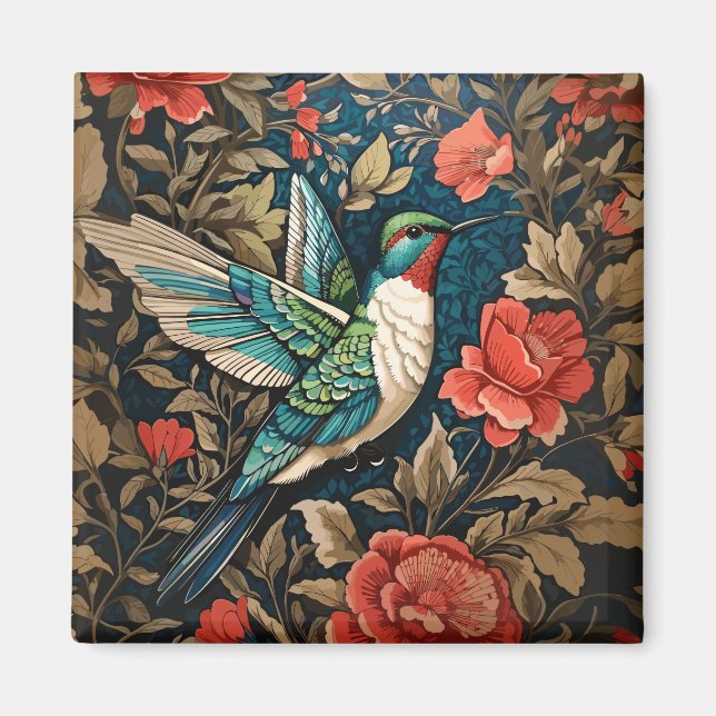 Imã Elegante voador Hummingbird William Morris Inspira (Frente)