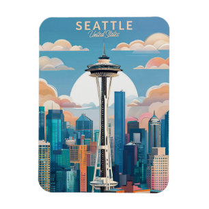 Ímã Elegante Washington DC Vintage