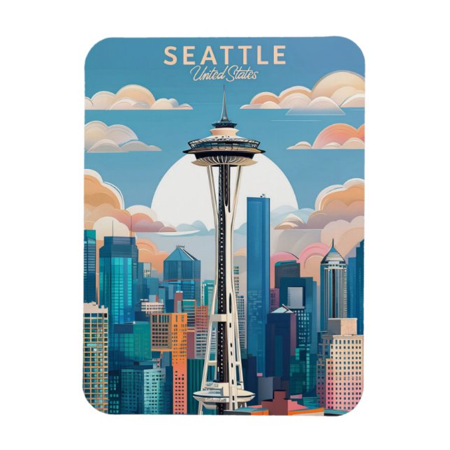 Ímã Elegante Washington DC Vintage (Vertical)