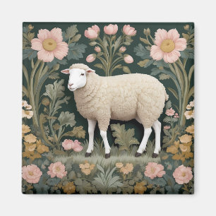 Imã Elegante White Sheep William Morris Inspirado