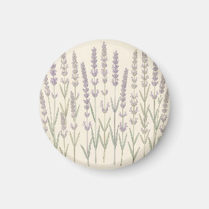 Imã Elegantes hastes de lavanda suave Botânica Roxa