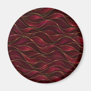 Imã Elegantes Ondas de Mármore Vermelho Borgonha com A