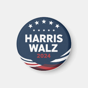 Imã Eleição de Botão Retro para Democratas Harris Walt