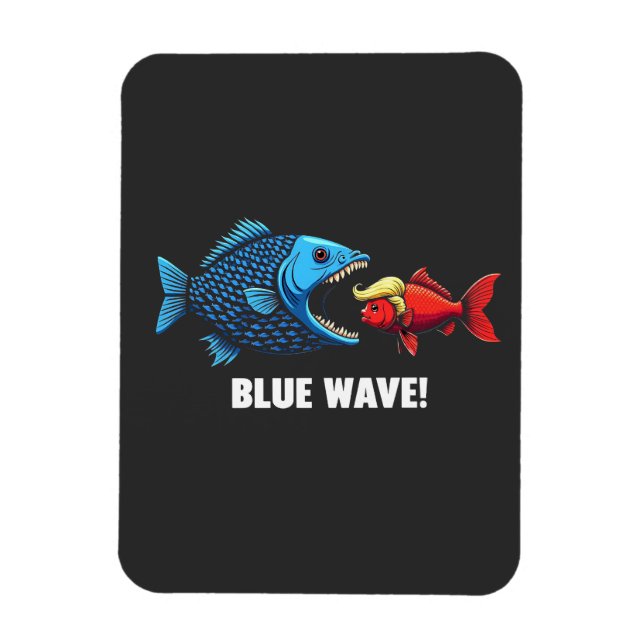 Ímã Eleição de Peixe Blue Wave Kamala Harris Walz (Vertical)
