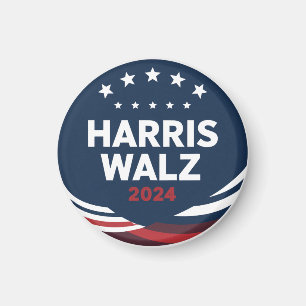 Imã Eleição do Botão Retro para Democratas Harris Walt