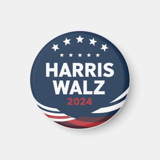 Imã Eleição do Botão Retro para Democratas Harris Walt (Frente)