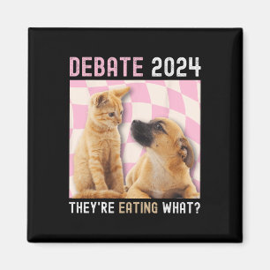 Imã Eleições 2024 Pets Dog Cat que estão comendo W