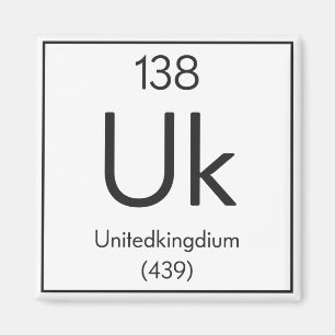 Imã Elemento Britânico "Unitedkingdium" Química Engraç