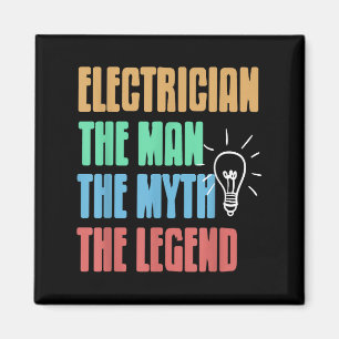 Imã Elemento eletricista de lenda de humor com ícones 