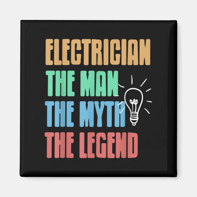 Imã Elemento eletricista de lenda de humor com ícones  (Frente)