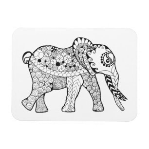 Ímã Elephant Doodle
