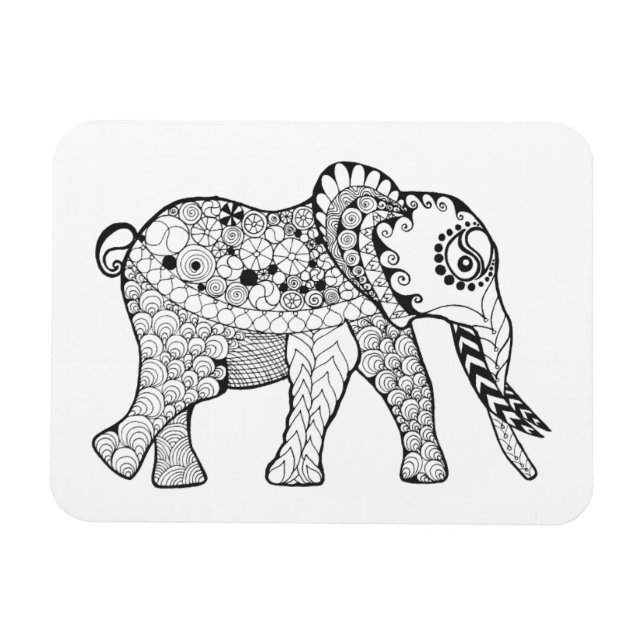 Ímã Elephant Doodle (Horizontal)