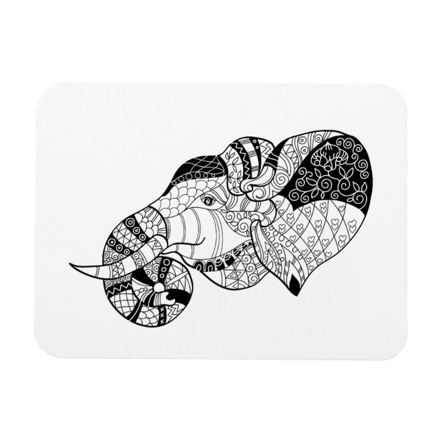 Ímã Elephant Head Zenstyle Doodle (Horizontal)