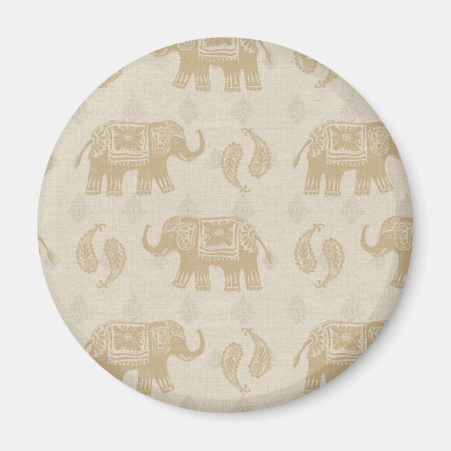 Imã Elephant Khaki Caravan Pattern (Frente)
