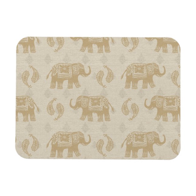 Ímã Elephant Khaki Caravan Pattern (Horizontal)