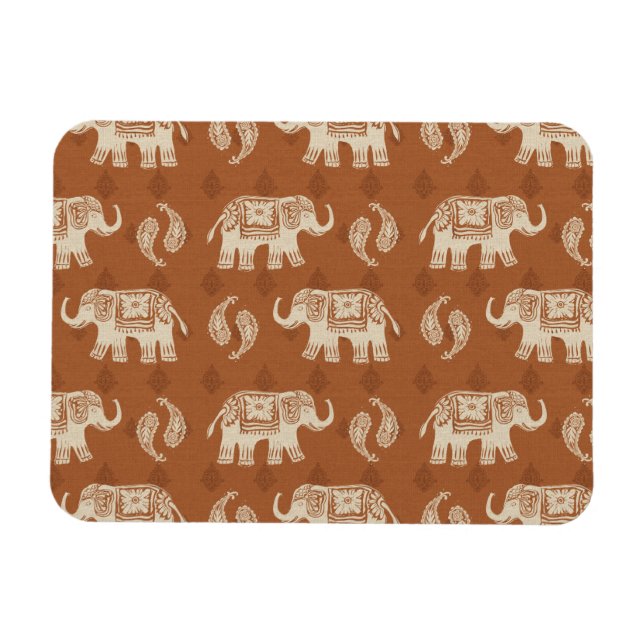 Ímã Elephant Orange Caravan Patterno (Horizontal)