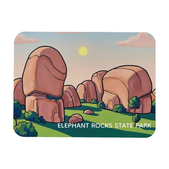 Ímã Elephant Rocks State Park Missouri Travel (Horizontal)