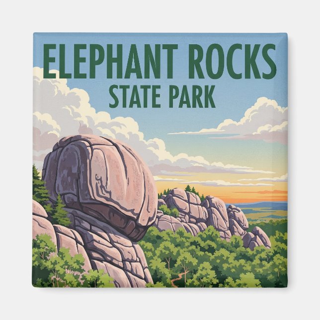 Imã Elephant Rocks State Park Viagem Missouri (Frente)