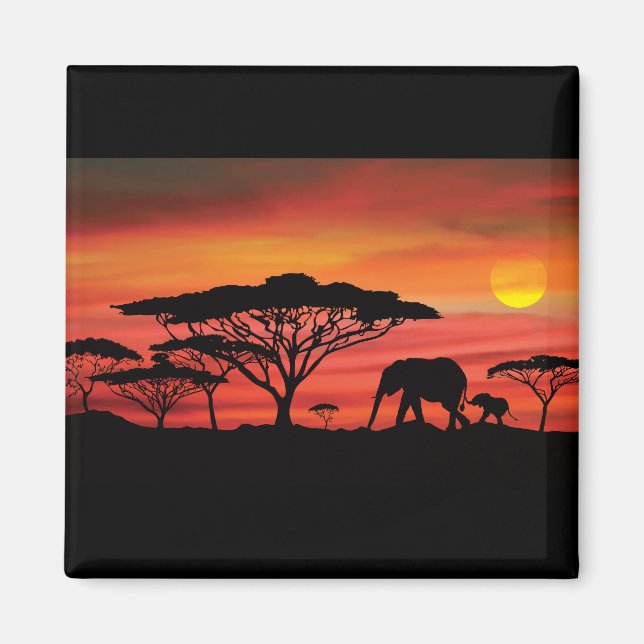Imã Elephant Sunset (Frente)