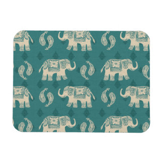 Ímã Elephant Teal Caravan Pattern