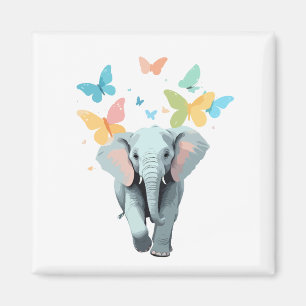 Imã Elephant Vetor Painting Adorable Fay Animal Play