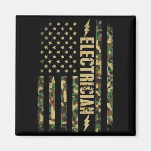 Imã Eletricista patriótico camuflagem da bandeira amer