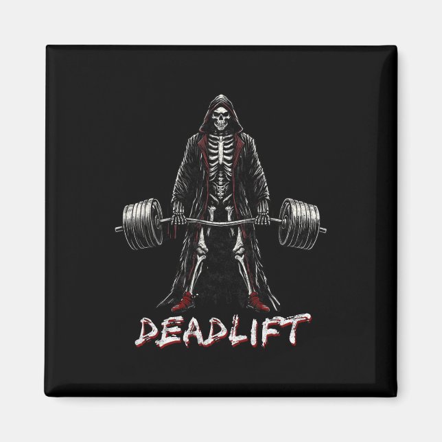 Imã Elevação do Skeleton Halloween Piadas Gym Levantam (Frente)