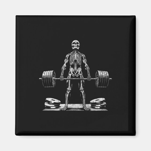 Imã Elevação do Skeleton Halloween Piadas Gym Levantam (Frente)