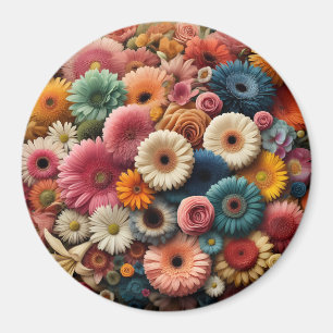Imã Eleve Seu Espaço Gerbera Daisy Floral Colorida 
