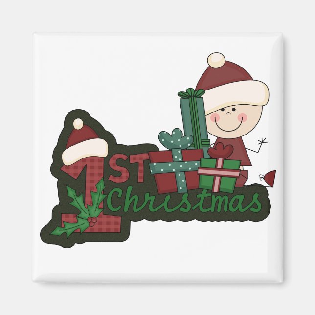 Imã Elf Baby First Christmas T-shirts e presentes (Frente)