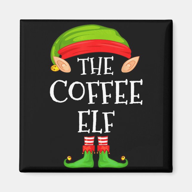 Imã Elf Family Christmas Coffee Elf Sweater Matching C (Frente)