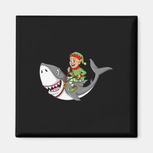 Imã Elf Riding Shark Christmas Boys Raparigas Kids Xma