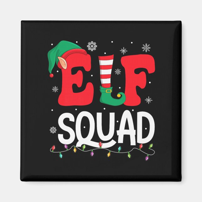 Imã Elf Squad Christmas Matching Family Group Elf Xmas (Frente)