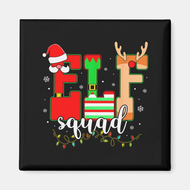 Imã Elf Squad Pajamas For Women Adults Girls Boys Kids (Frente)