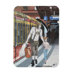 Ímã Elf Train Trip Fantasy Refrigerator Magnet