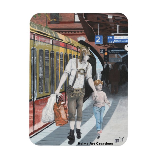 Ímã Elf Train Trip Fantasy Refrigerator Magnet (Vertical)