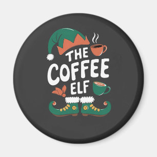Imã Elfo do Café Natal Divertido Cafeína Amantes do Na